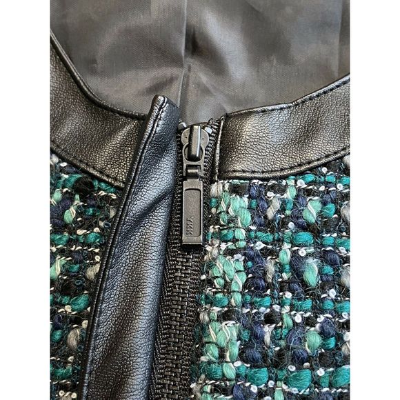 Hinge Seattle M Green Tweed Jacket Leather Trim - Picture 4 of 9